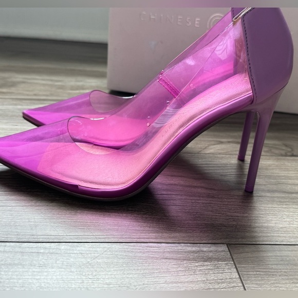 Chinese Laundry Women's Darling Vinyl Pump Shoe Heels Purple Sz 7.5 New - Picture 9 of 13